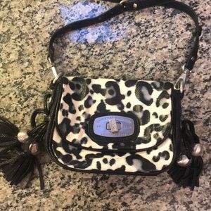 Christian Audigier crossbody leopard print purse